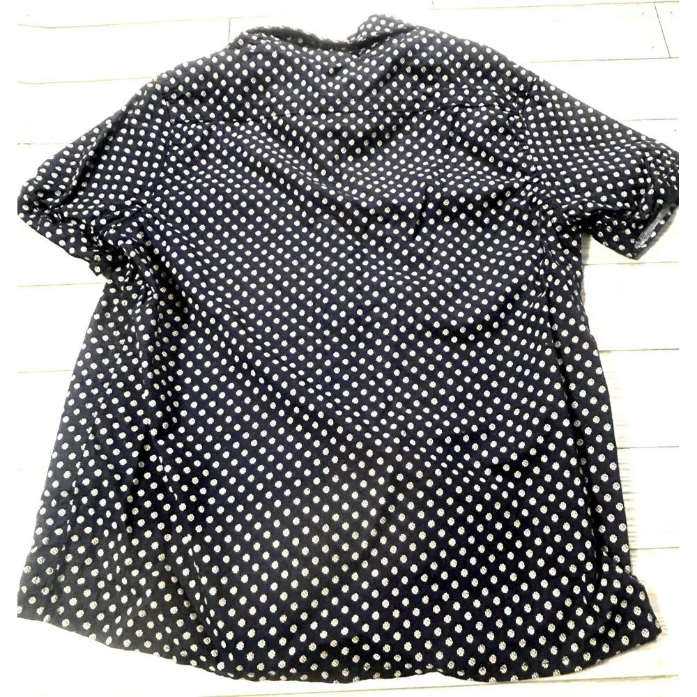 Kenneth Cole Reaction Boy's Navy Blue All Over Print Button Down Shirt Size‎ 5